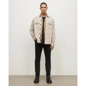 ALL SAINTS Jacket Men’s XS Firebase Overshirt in Sand Button Down